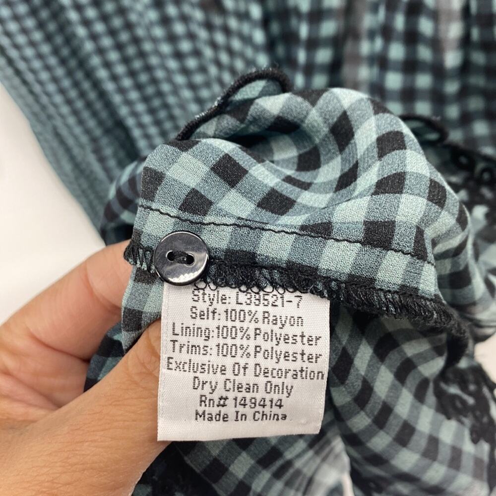 Johnny Was Jade Gingham Plaid Lana Tiered Midi dress size S bohemian prairie - Picture 15 of 15